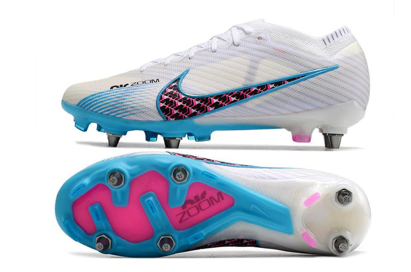 Chuteira Nike Mercurial Vapor XV Elite SG Campo - Branco e Azul