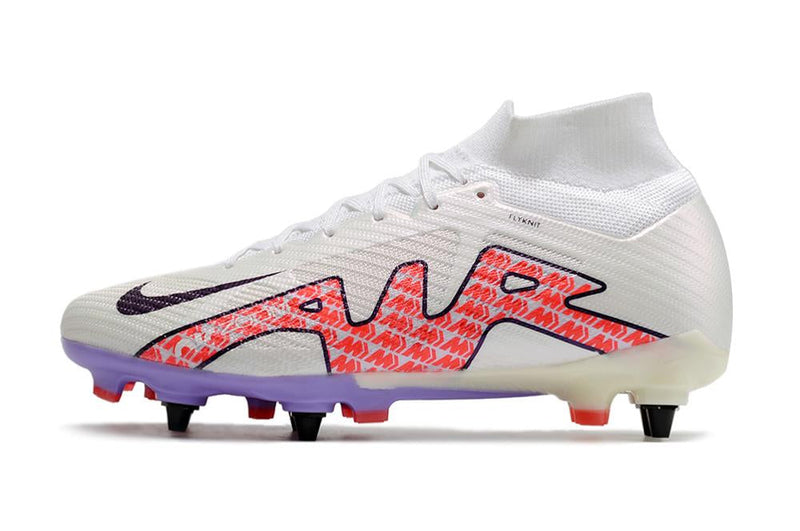 Chuteira Nike Mercurial Superfly IX Elite SG Campo - Branco e Vermelho