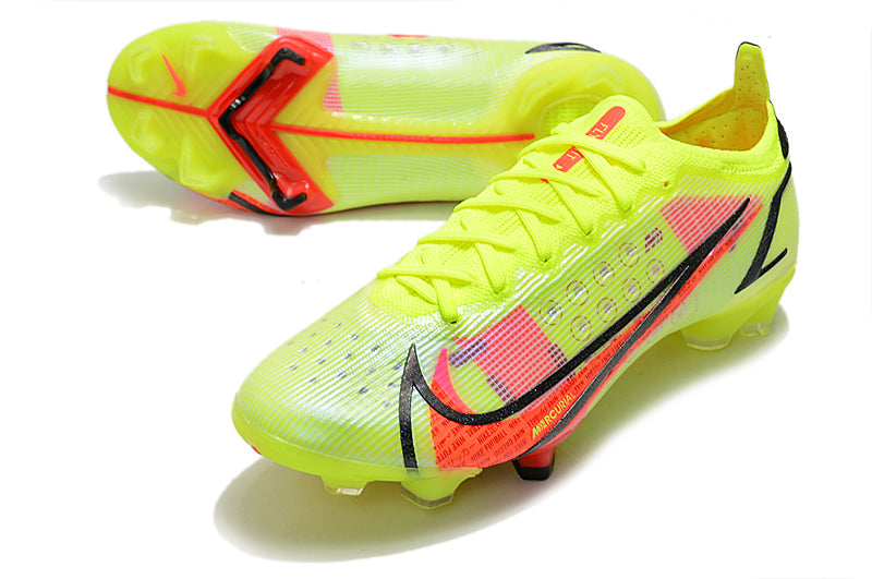 Chuteira Nike Mercurial Vapor 14 Elite Campo - Verde e Vermelho