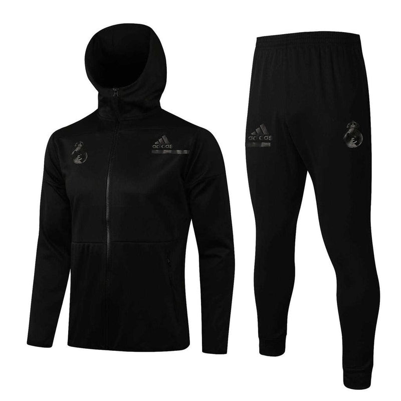 Conjunto Inverno Real Madrid Preto Adidas - Com Fecho e Capuz